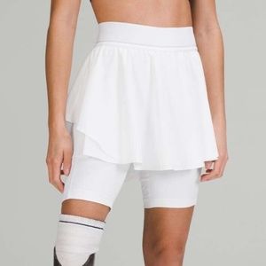 Lululemon Court Rival HR Skirt Size 8 White New Tennis Running NWT